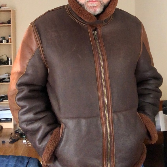 Classic Sheepskin lined Leather Flying Jacket. - Picture 3 of 4
